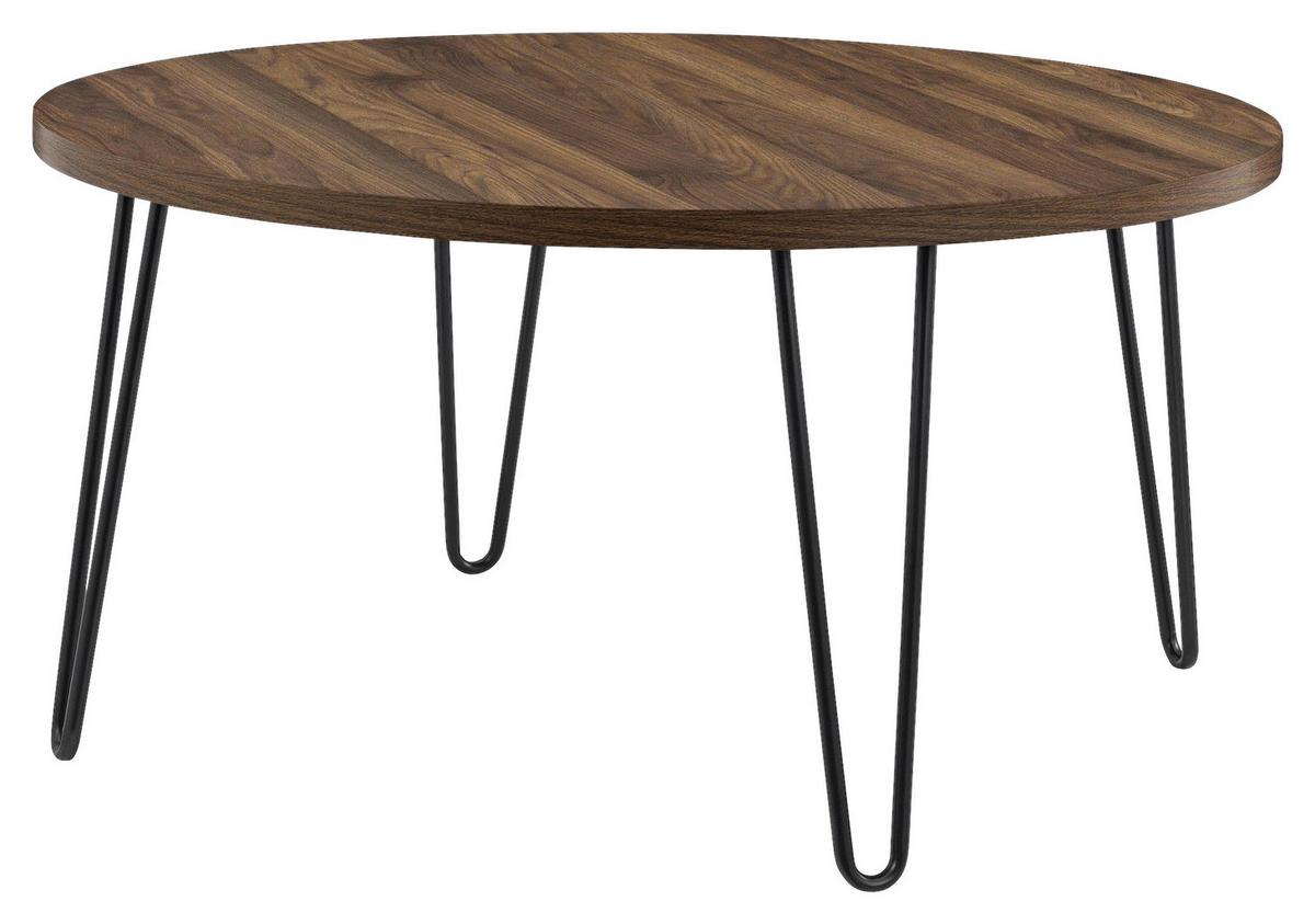 Beistelltisch Owen Walnussfarben 45 Cm - Walnussfarben/Schwarz, Design, Holzwerkstoff/Metall (90/45/90cm) - MID.YOU