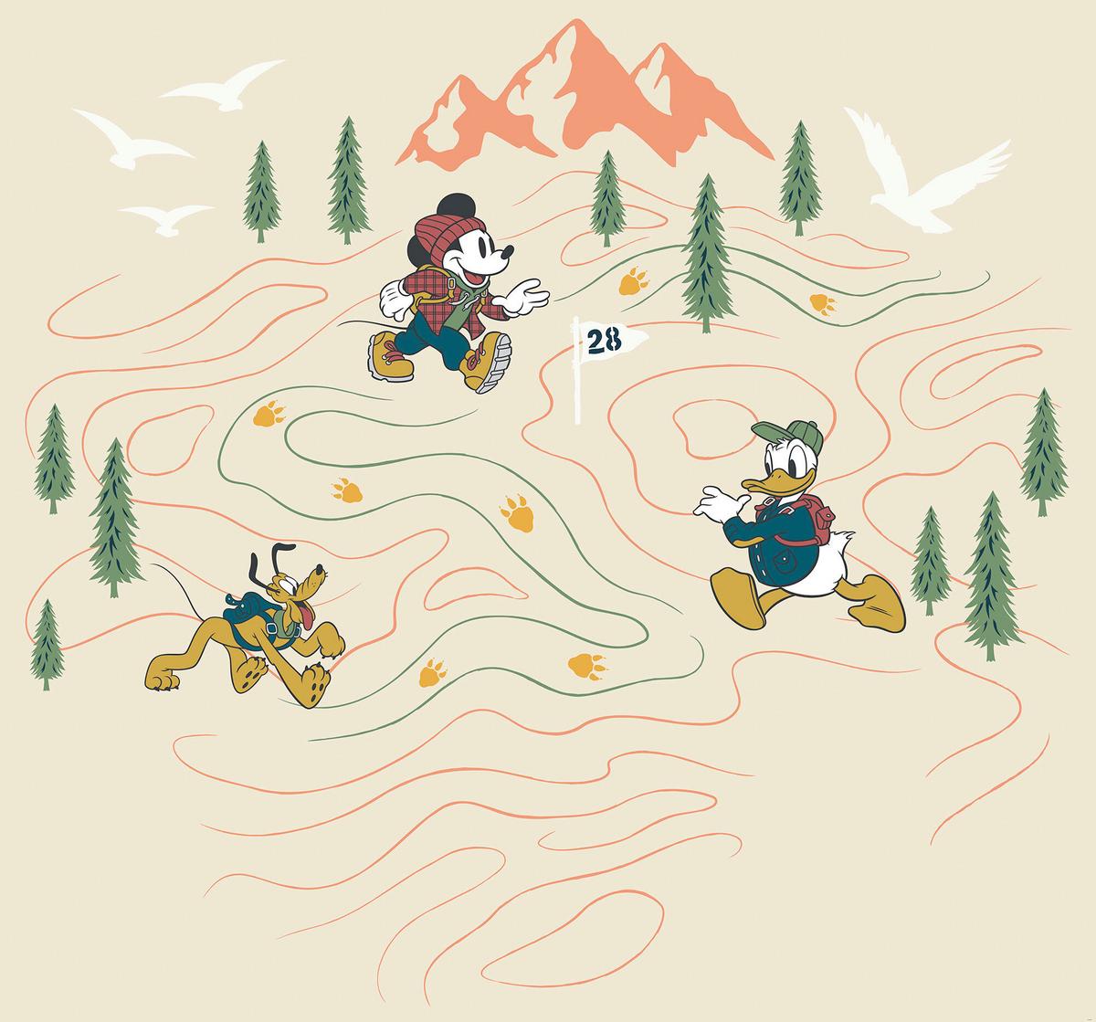 Fototapete Mickey Meets The Mountain - Multicolor, Trend, Papier (300/280cm)
