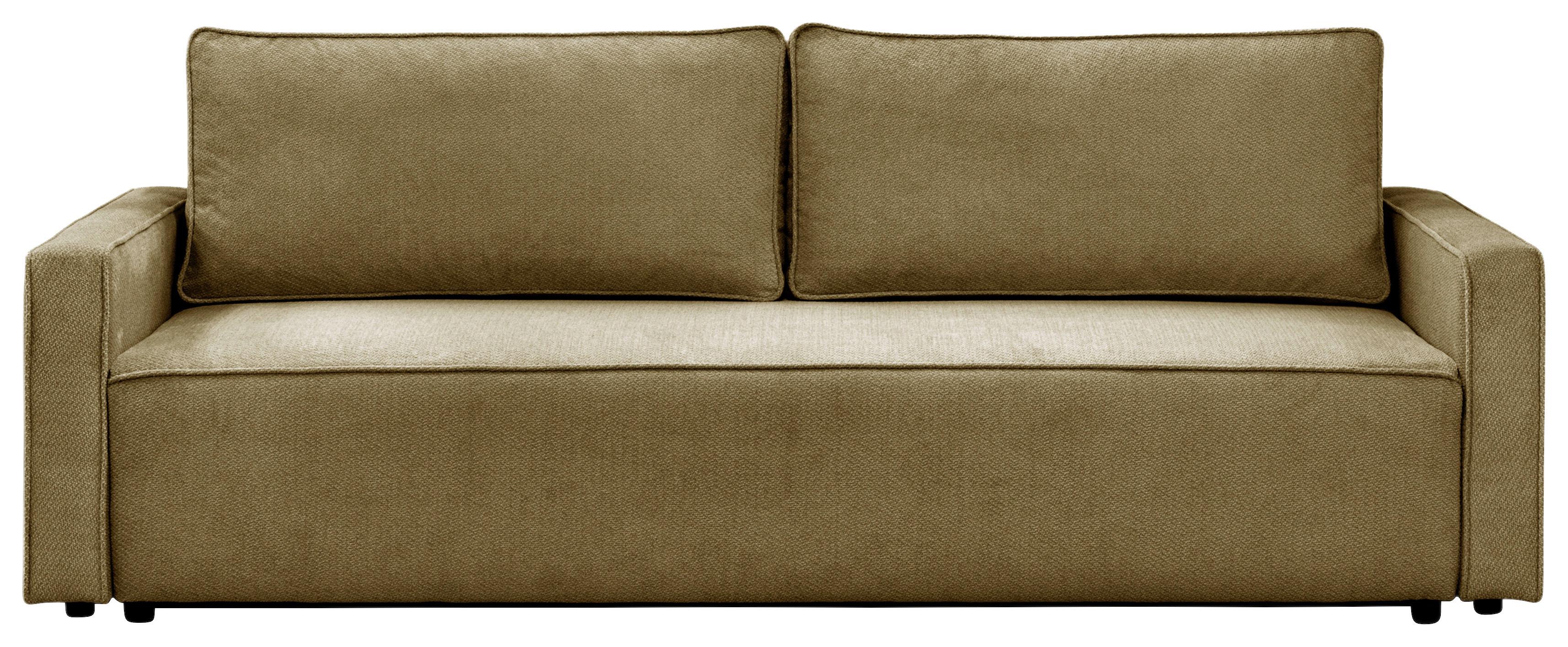 Rozkladacia pohovka NERA, olivovozelená ženilka - olivovozelená, Modern, textil/plast (232/90/100cm)