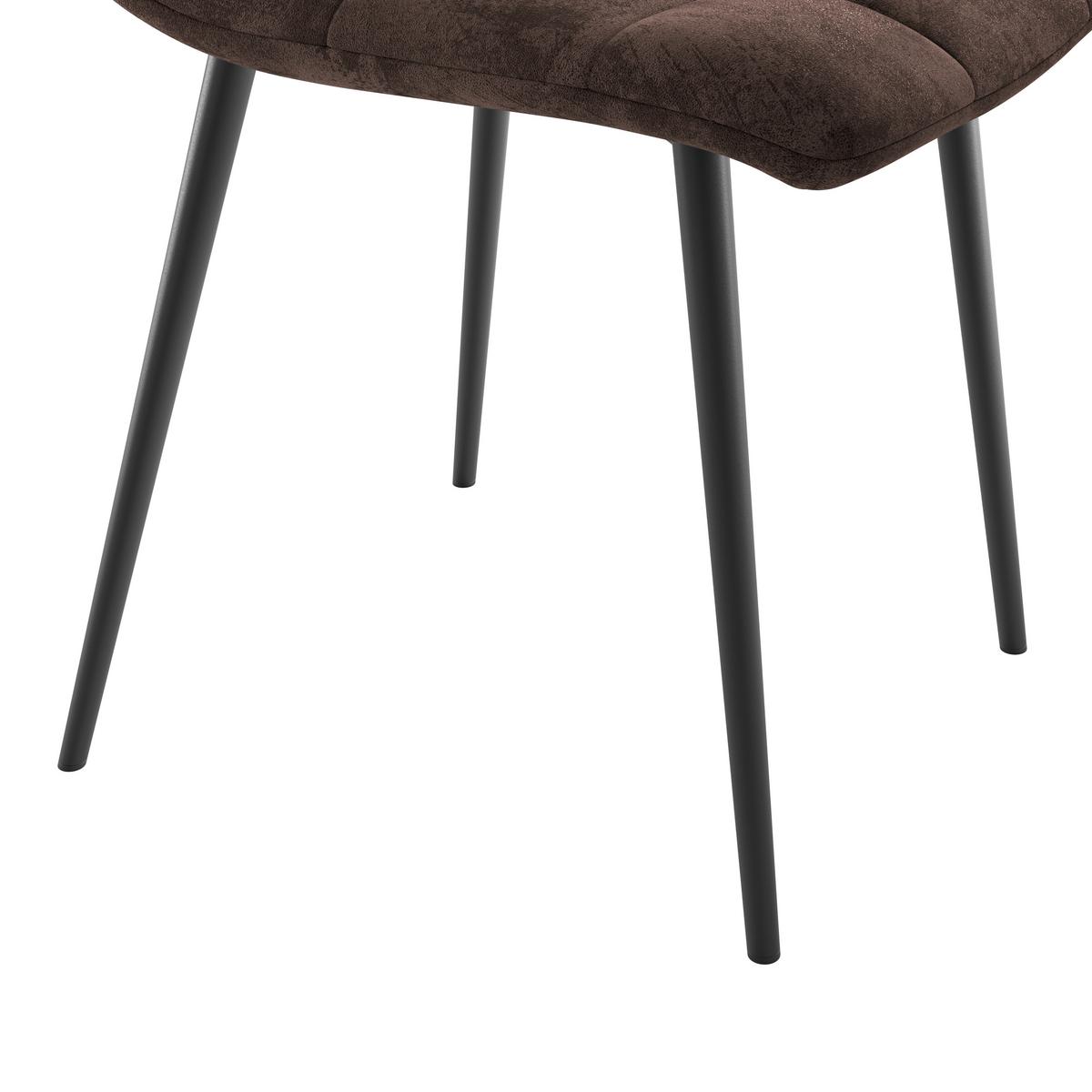 Vierfußstuhl Lech Braun Echtholz Beine - Schwarz/Braun, KONVENTIONELL, Holz/Textil (45/88/55cm)
