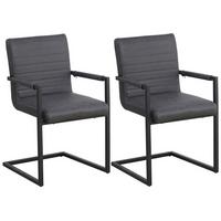 SADA STOLIČIEK S PODRÚČKAMI KUBIS - čierna/sivá, Lifestyle, kov/textil (54/86/57cm) - MID.YOU