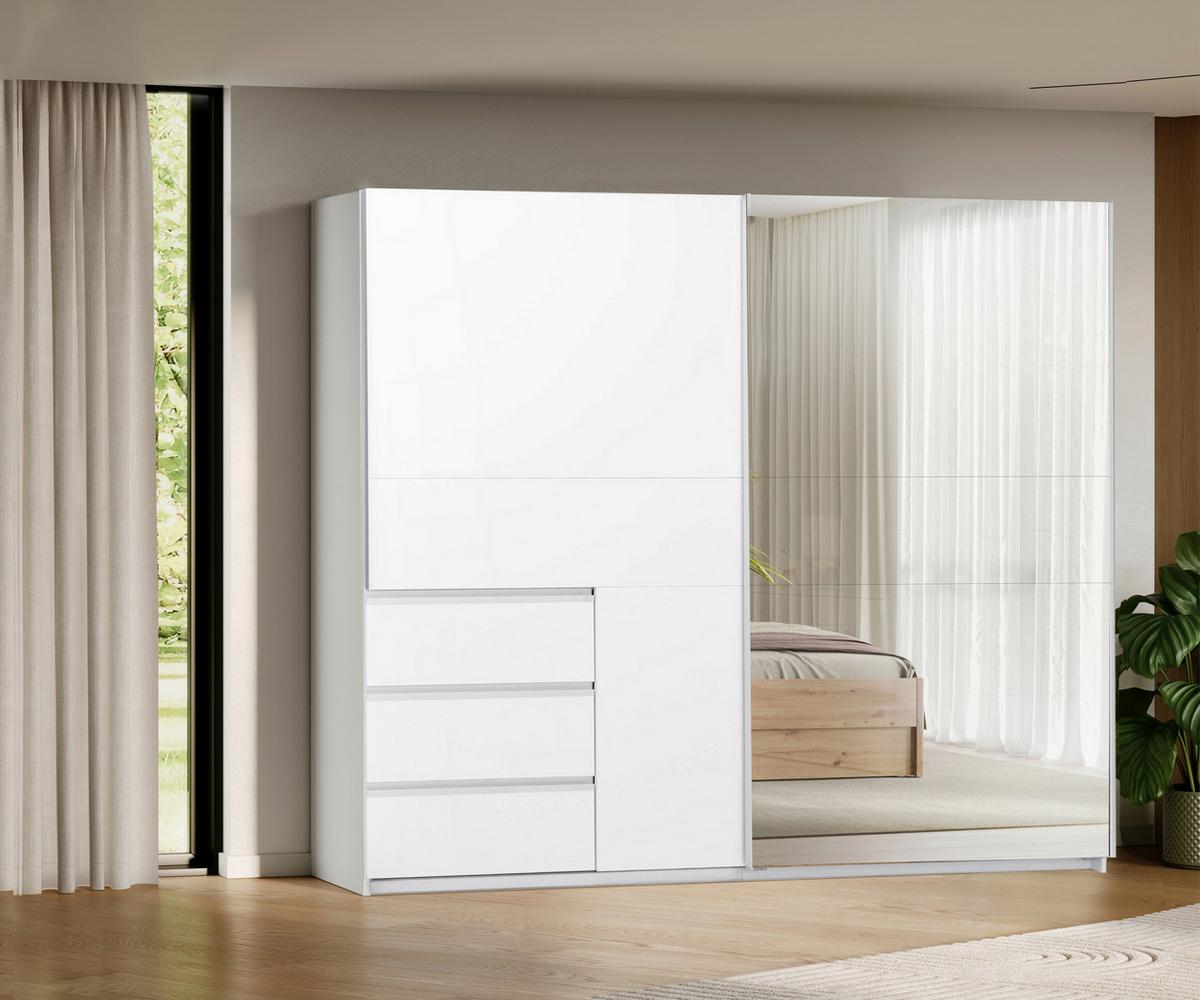 SCHIEBETÜRENSCHRANK Wilma Weiß B: 250cm - Weiß, MODERN, Holzwerkstoff (250/210/61,5cm) - P & B