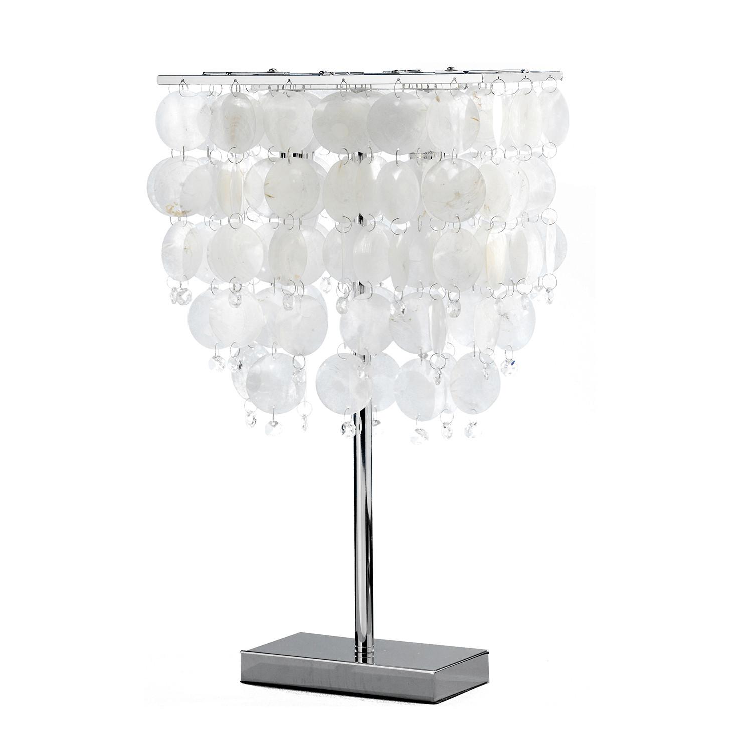 Tischleuchte Chromfarben Perlmutt L: 30 Cm - Chromfarben/Perlmutt, Basics, Naturmaterialien/Kunststoff (30/30/50cm)