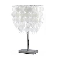 Tischleuchte Chromfarben Perlmutt L: 30 cm - Chromfarben/Perlmutt, Basics, Naturmaterialien/Kunststoff (30/30/50cm)