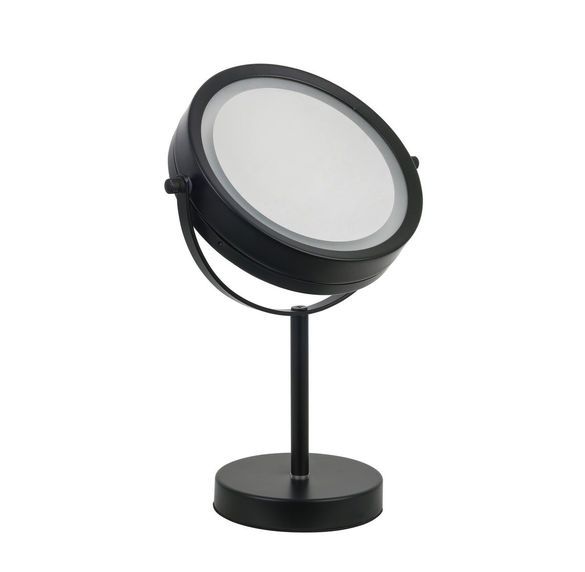 ZRCADLO S OSVĚTLENÍM MIRRI 1-EXT- - černá, Moderní, kov/sklo (21/32/21cm) - Mömax