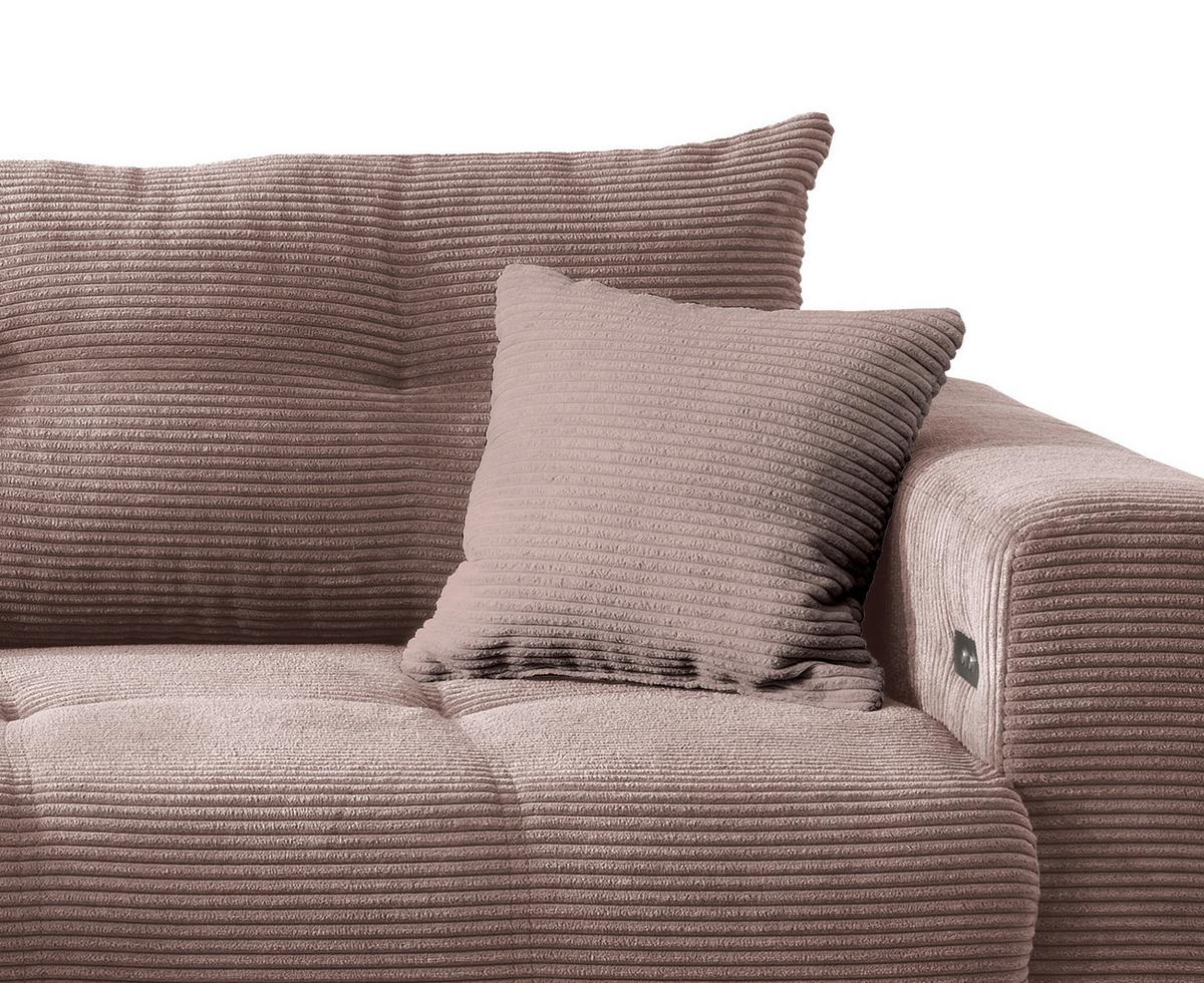 Ecksofa Restato Rosa S: 177x246 cm - Schwarz/Rosa, MODERN, Holz/Textil (177/246cm) - MID.YOU