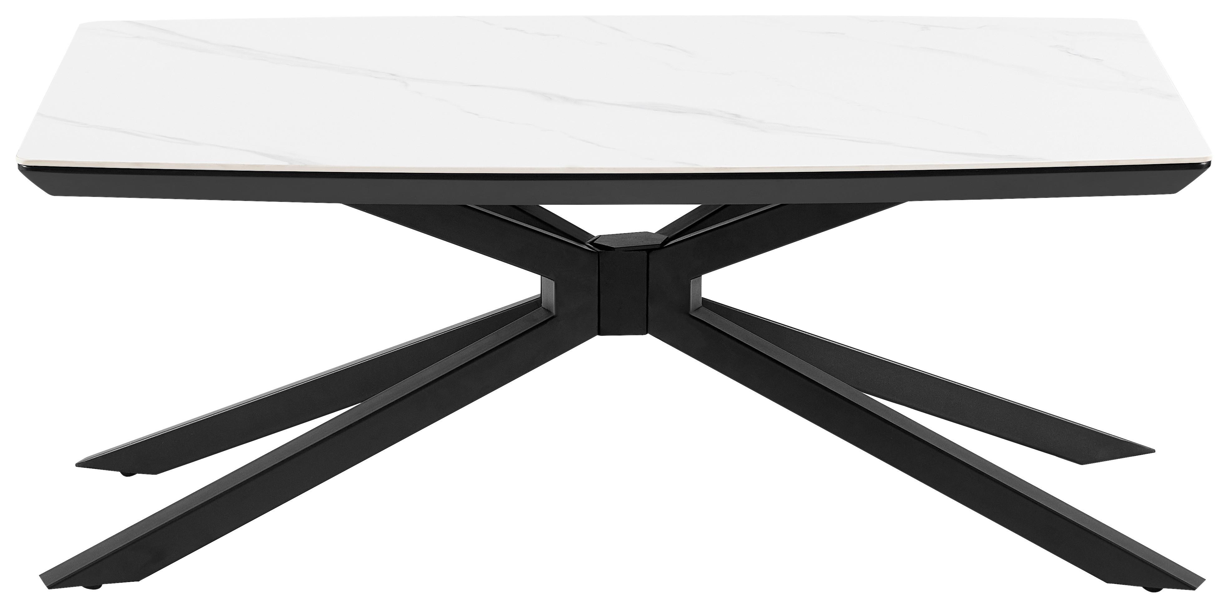 Couchtisch Shadow White - Schwarz/Weiß, MODERN, Keramik/Metall (110/45/70cm)