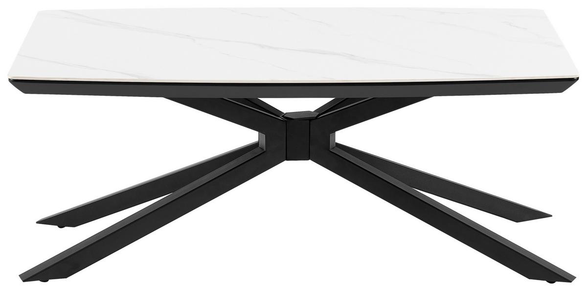 Dohányzóasztal Shadow White - fekete/fehér, Modern, fém/kerámia (110/45/70cm)