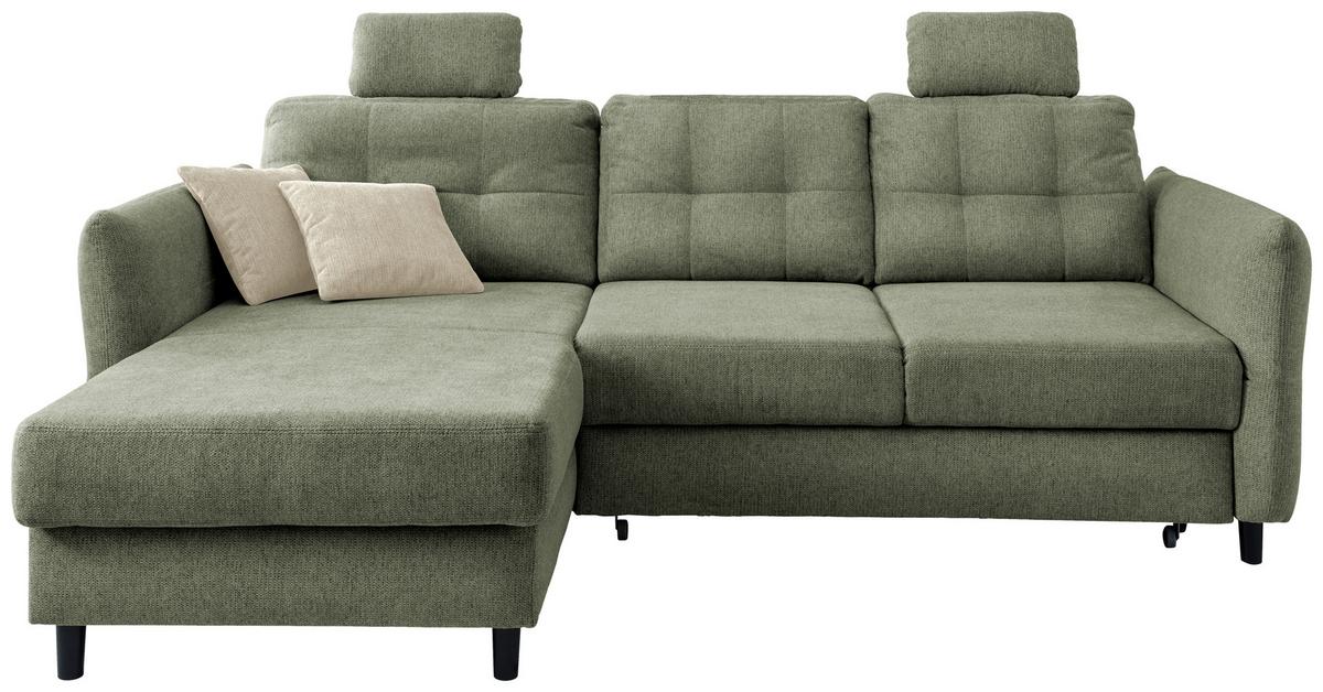 Ecksofa Brizzini Dunkelgrün S: 176x250-280 Cm - Dunkelgrün/Beige, MODERN, Textil (176/250-280cm) - Livetastic