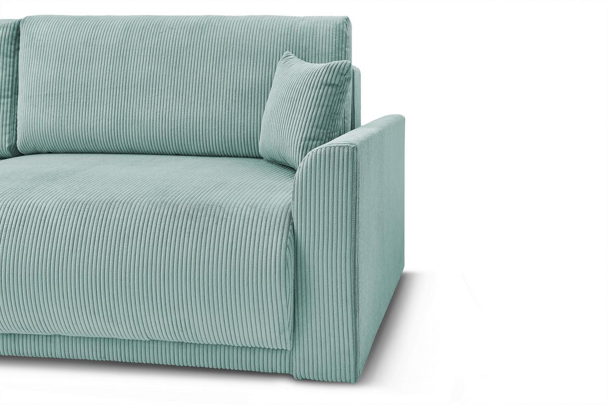 Rohová sedačka KIM L160, oboustr.,mátově zel.manšestr - černá/mátově zelená, Moderní, dřevo/textil (233/160cm)