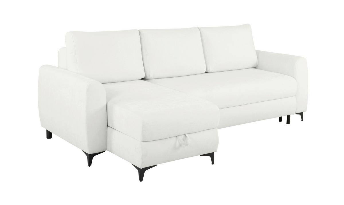 Ecksofa Moli, Creme S: 236x148 cm - Creme/Schwarz, Design, Textil (236/148cm) - MID.YOU