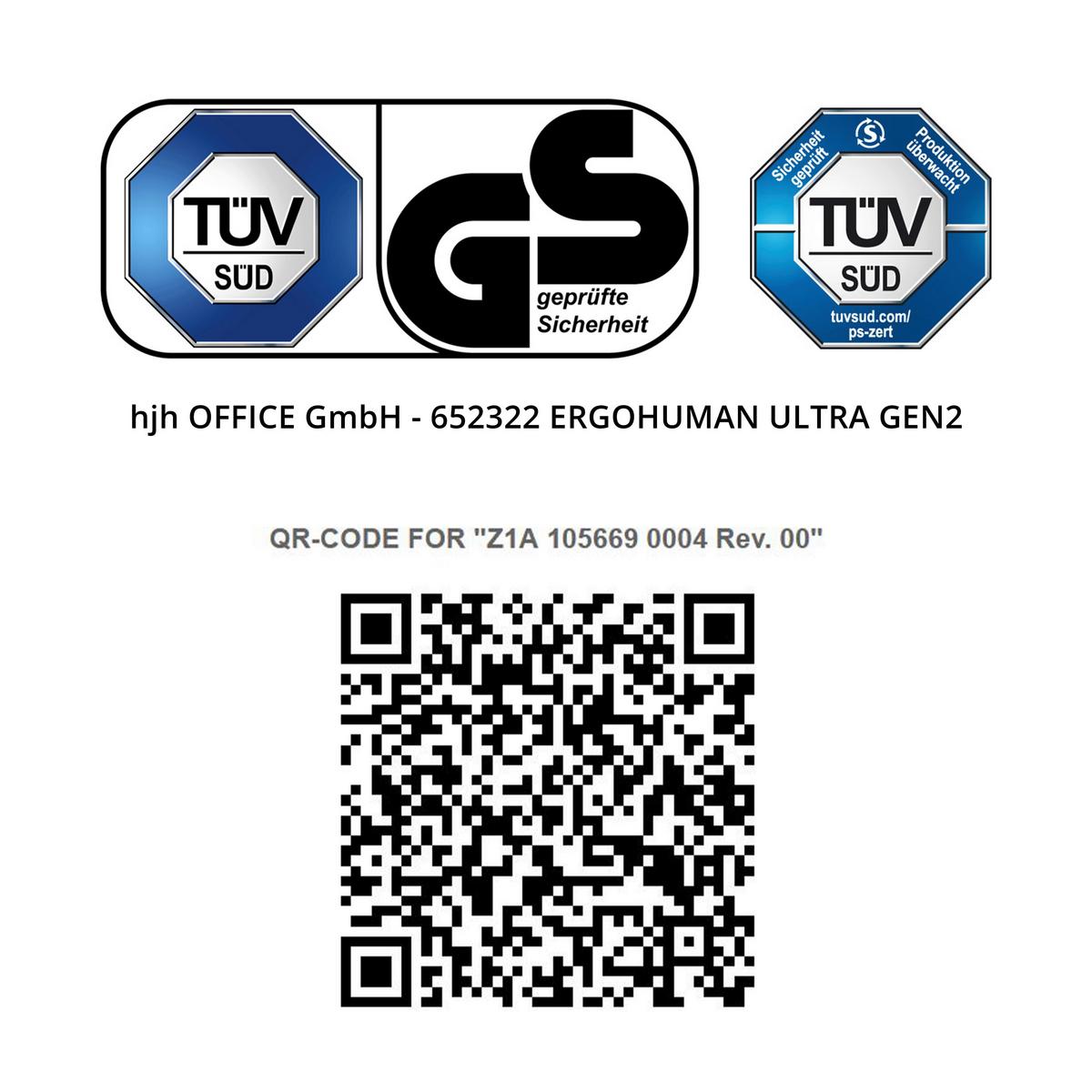 Drehstuhl Ergohuman Ultra Gen Schwarz/Grau B: 65cm - Silberfarben/Schwarz, MODERN, Kunststoff/Textil (65/132/60cm) - MID.YOU