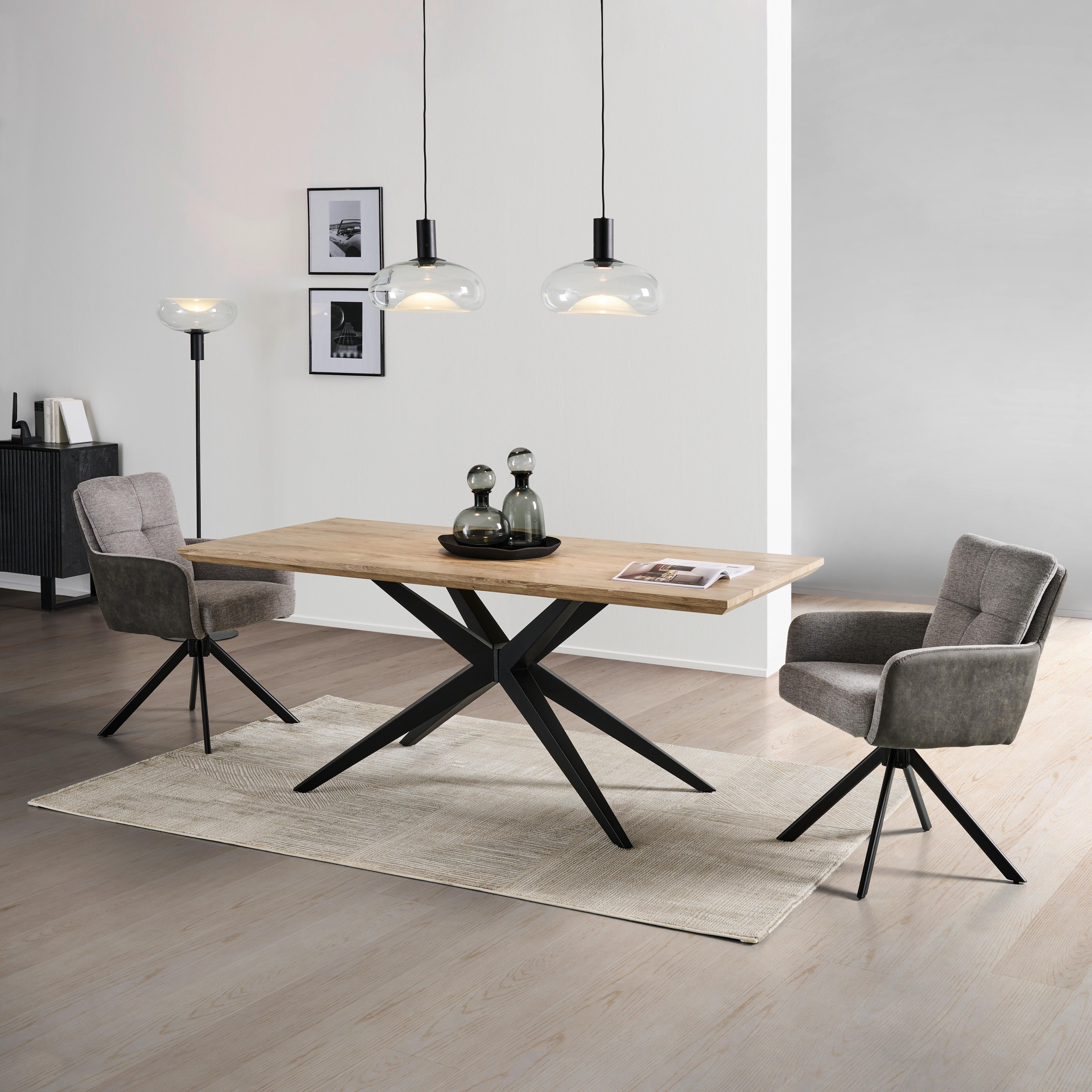 Armlehnstuhl Janet - Schwarz/Grau, LIFESTYLE, Holz/Textil (60/88/67cm) - MID.YOU