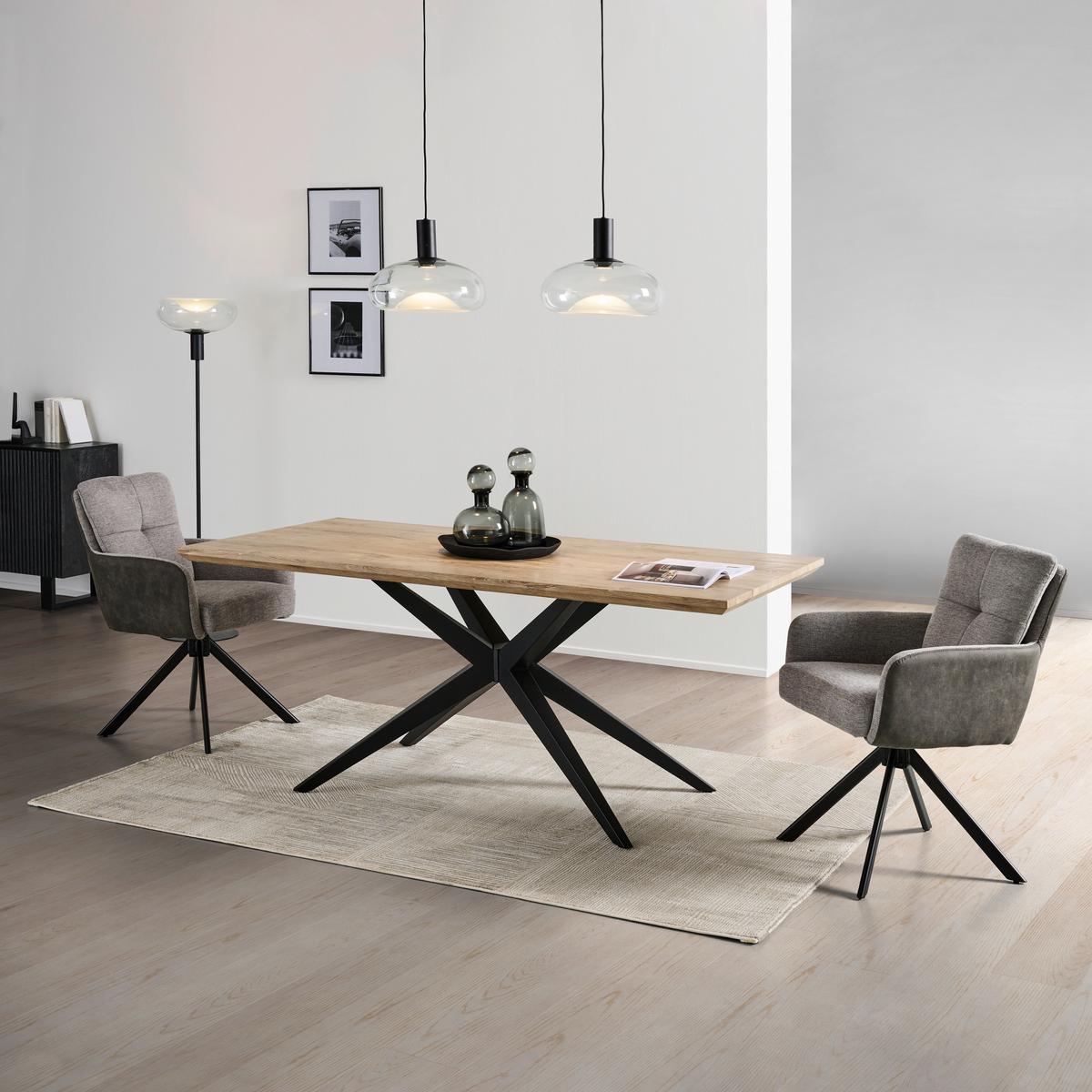 Armlehnstuhl Janet - Schwarz/Grau, LIFESTYLE, Holz/Textil (60/88/67cm) - MID.YOU