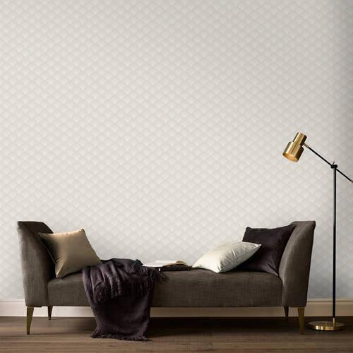 Vliestapete Rodeo, Taupe/Weiss - Taupe/Weiß, Basics, Papier/Kunststoff (52/1000cm)