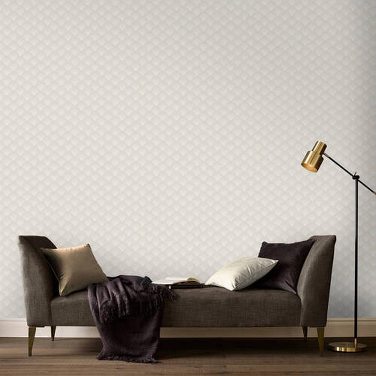 Vliestapete Rodeo, Taupe/Weiss - Taupe/Weiß, Basics, Papier/Kunststoff (52/1000cm)