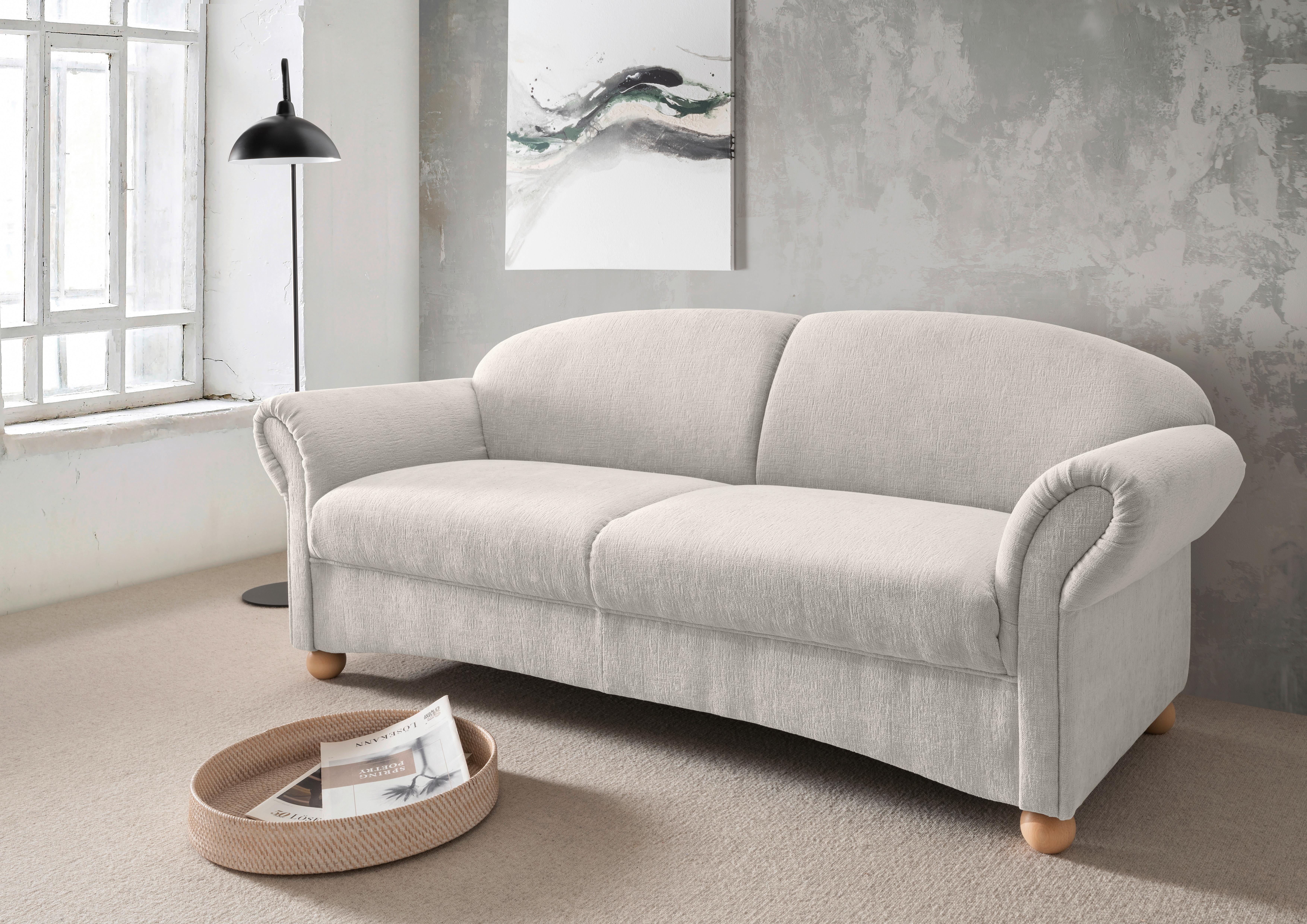 2,5-SITZER Torello Weiß B: 198cm - Wildeiche/Creme, KONVENTIONELL, Textil (198/84/80cm) - Livetastic
