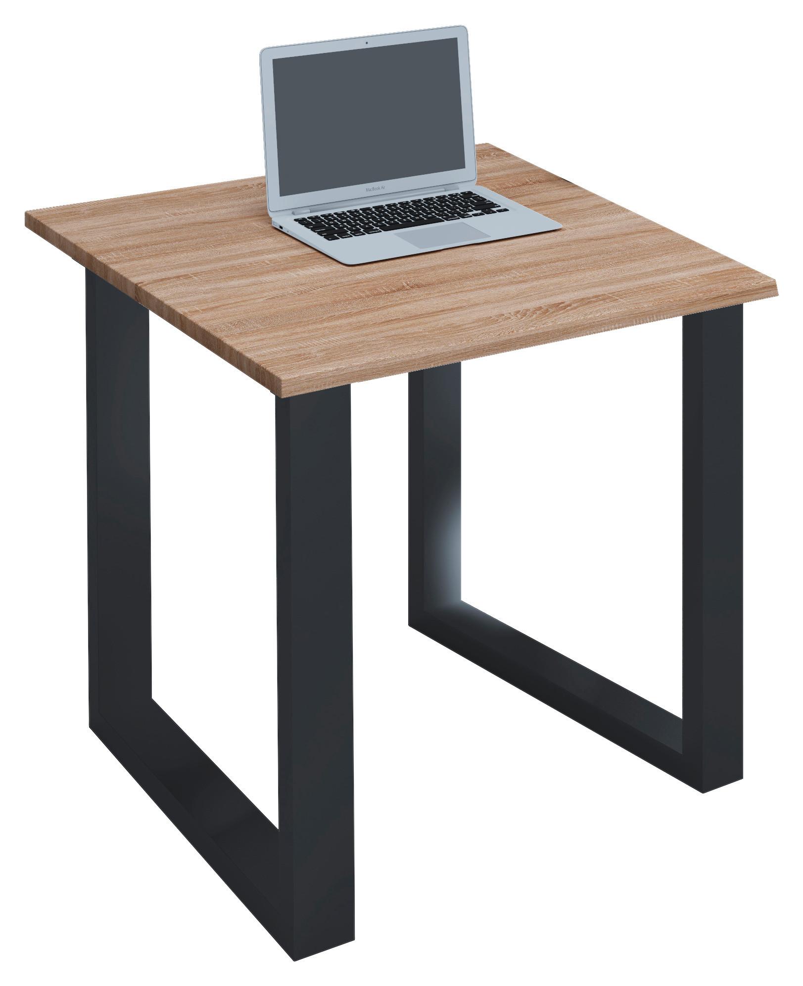 Schreibtisch Lona Sonoma Eiche/Schwarz B: 50 cm - Schwarz/Sonoma Eiche, MODERN, Holzwerkstoff/Metall (80/50/76cm) - MID.YOU