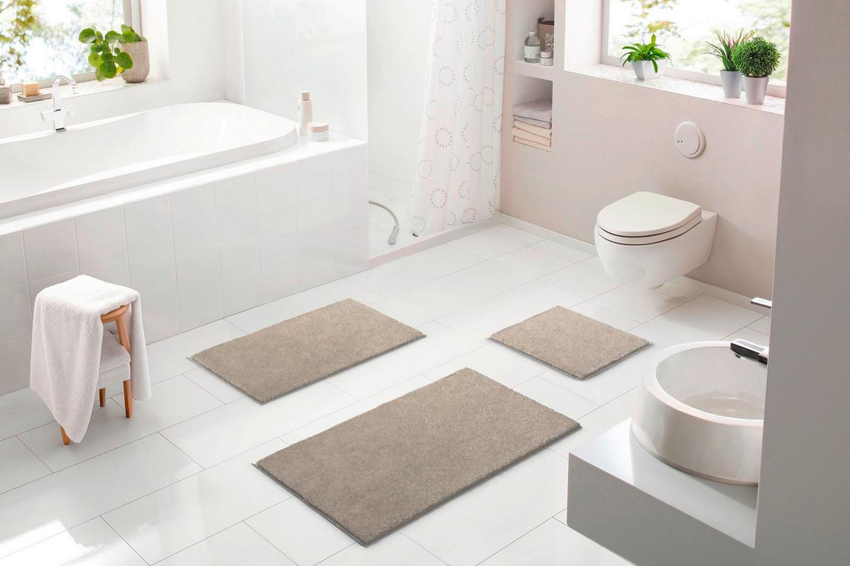 Badematte Roman - Beige, Basics, Textil (60/90cm) - Grund