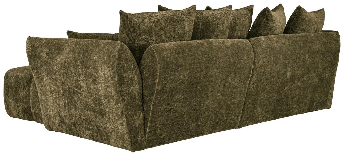 Univerzálna sedačka CAMMELLIO, olivovozelená žen., 7 vankúšov - olivovozelená/čierna, Modern, textil (296/189cm) - Mömax