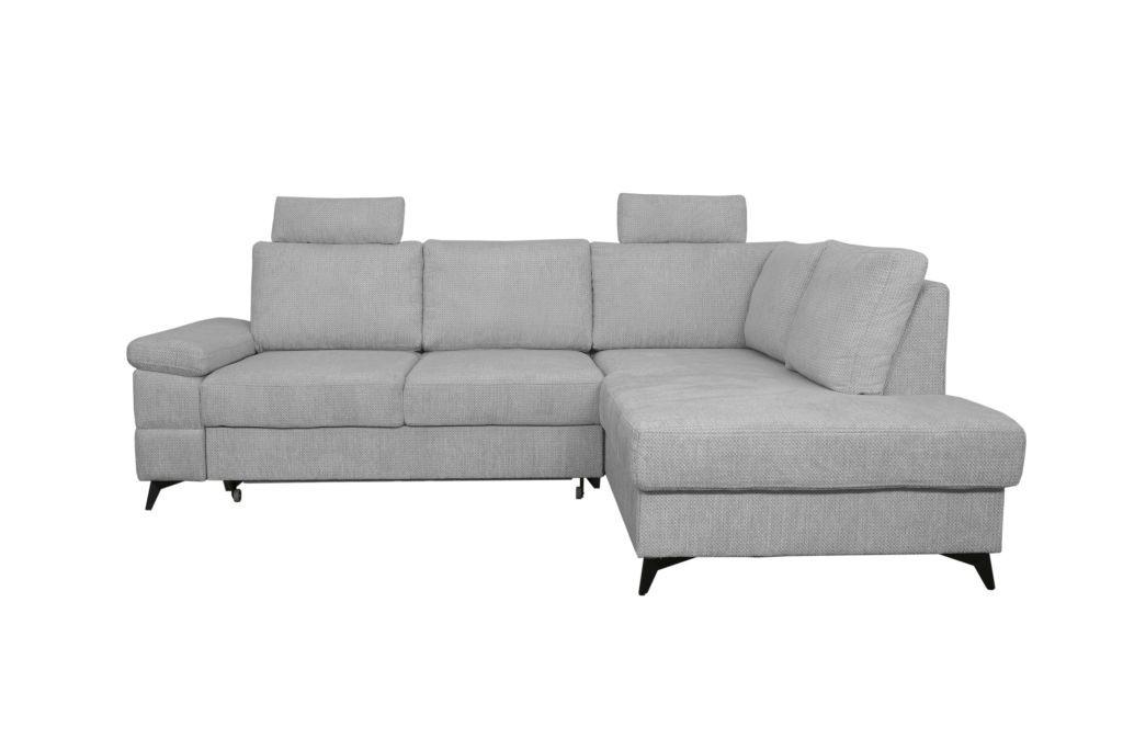 Rohová sedačka SARA L, pravá, sivočierna - čierna/sivá, Basics, kov/textil (250/189cm) - Ondega