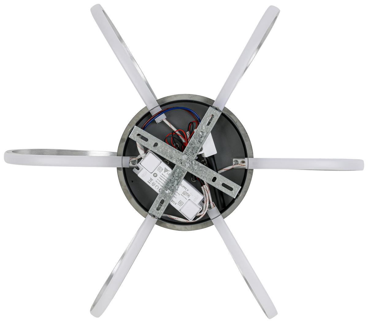 LED-Deckenleuchte Casey - Silberfarben/Nickelfarben, Basics, Kunststoff/Metall (55/22cm) - Luca Bessoni