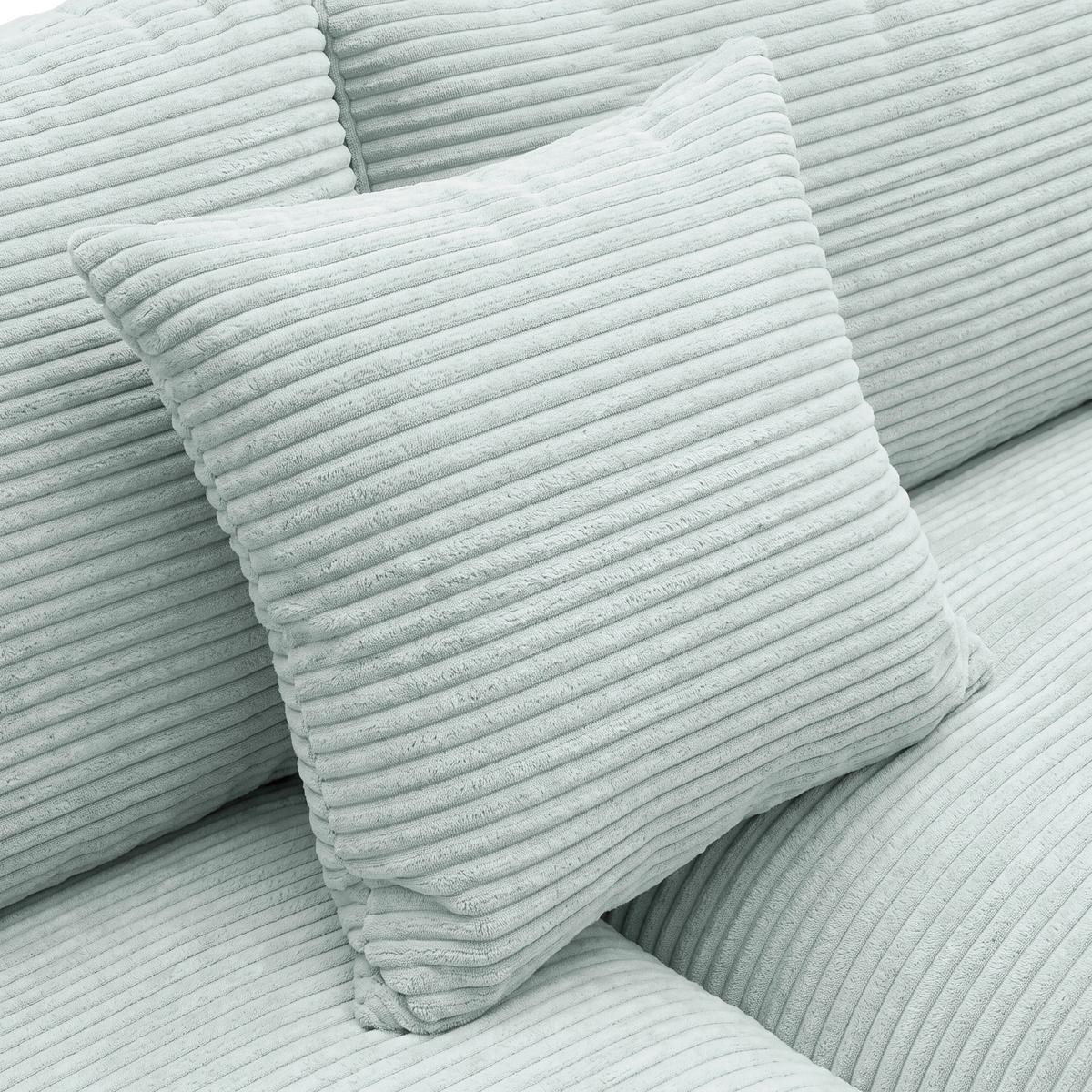 Rohová sedačka PEDRO, pravá, šalvějově zelený manšestr - černá/šalvějově zelená, Moderní, textil/plast (300/190cm) - Mömax