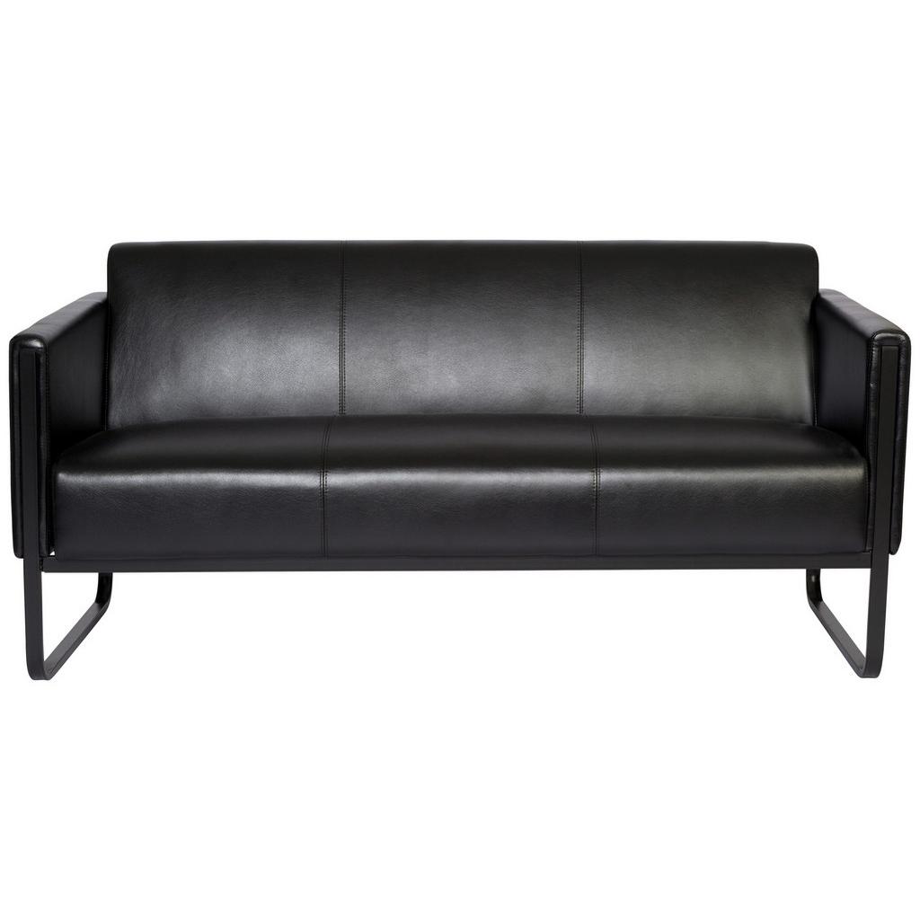 3-Sitzer-Sofa Bali Schwarz Lederlook B: 159 cm