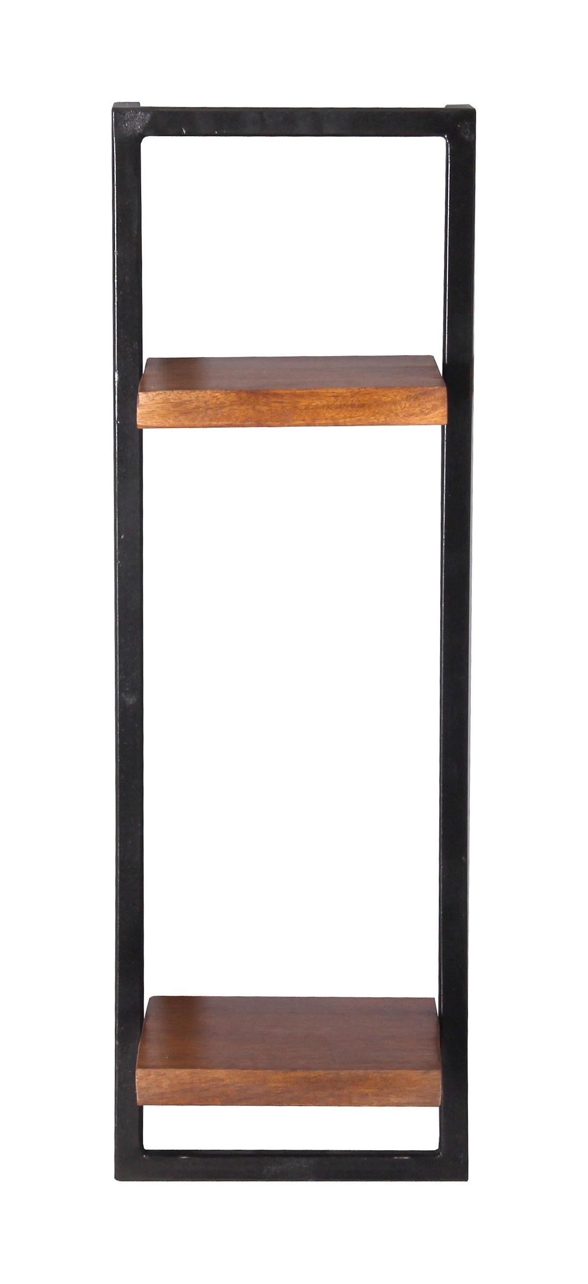 Wandregal Mangoholz/Schwarz B: 25cm - Naturfarben, Design, Holz/Metall (25/75/25cm) - MID.YOU