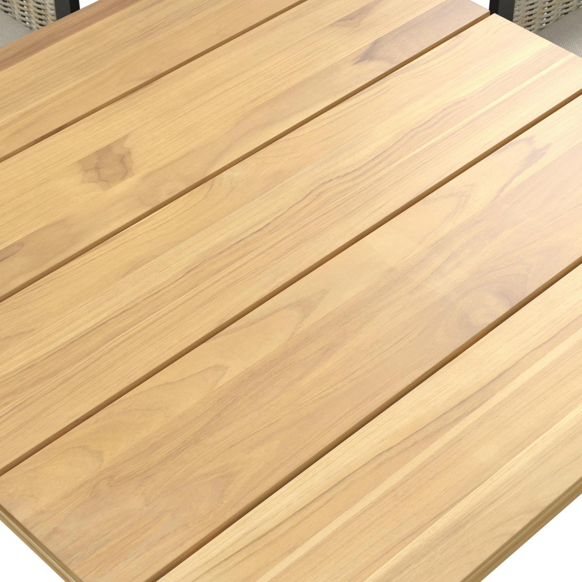 JEDÁLENSKÁ TERASOVÁ SÚPRAVA CASSANDRA - svetlohnedá/farba tíku, Modern, kov/drevo - Bessagi Garden