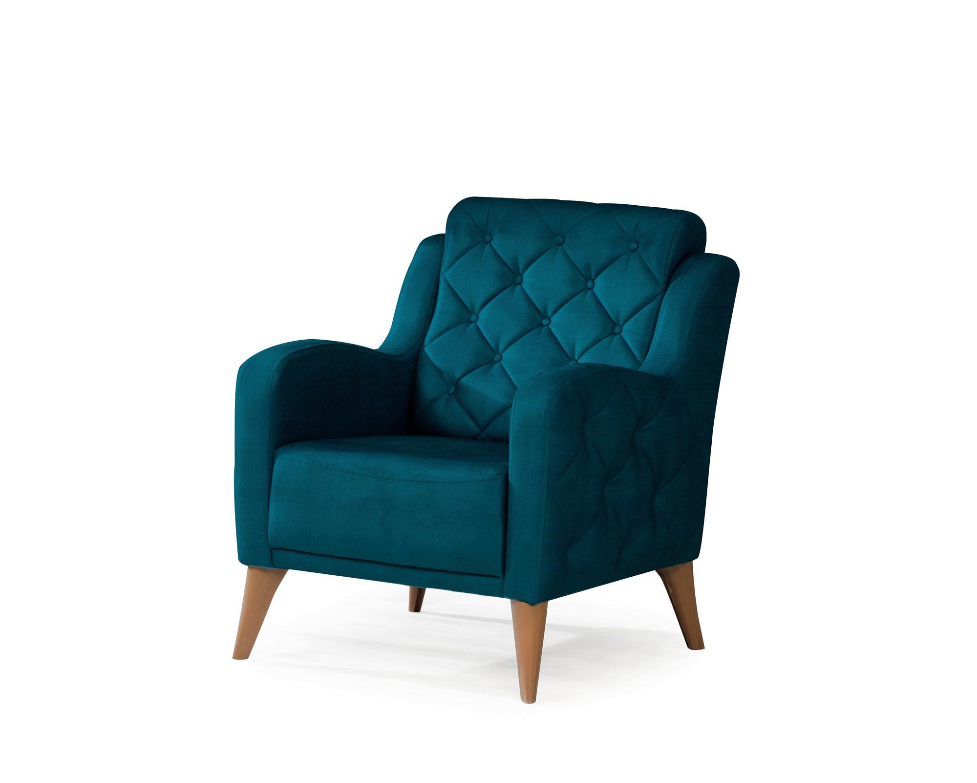 Polsterstuhl Leton Petrol Webstoff - Hellbraun/Petrol, Design, Textil (75/76/92cm) - Livetastic