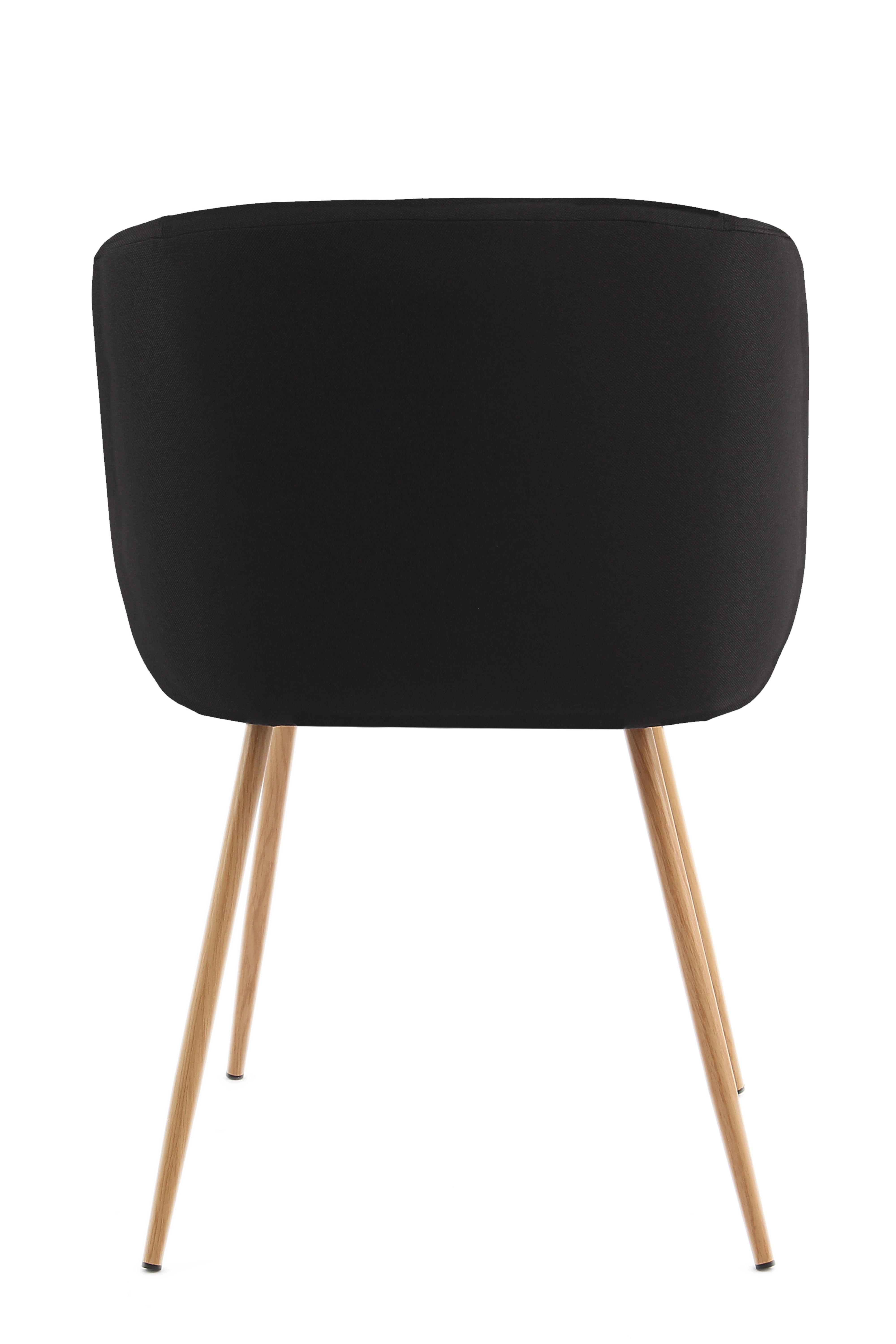 Schalenstuhl Celina Schwarz Gepolstert 2er-Set