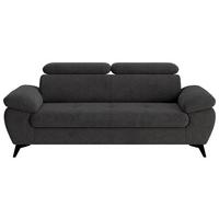 3-Sitzer-Sofa Hudson Schlammfarben B: 215 cm - Dunkelgrau/Schwarz, Textil (215/84/100cm) - MID.YOU