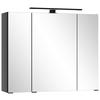 Spiegelschrank Sevilla Schwarz, B: 80 cm - Schwarz, MODERN, Glas/Holzwerkstoff (80/64/20cm) - Held