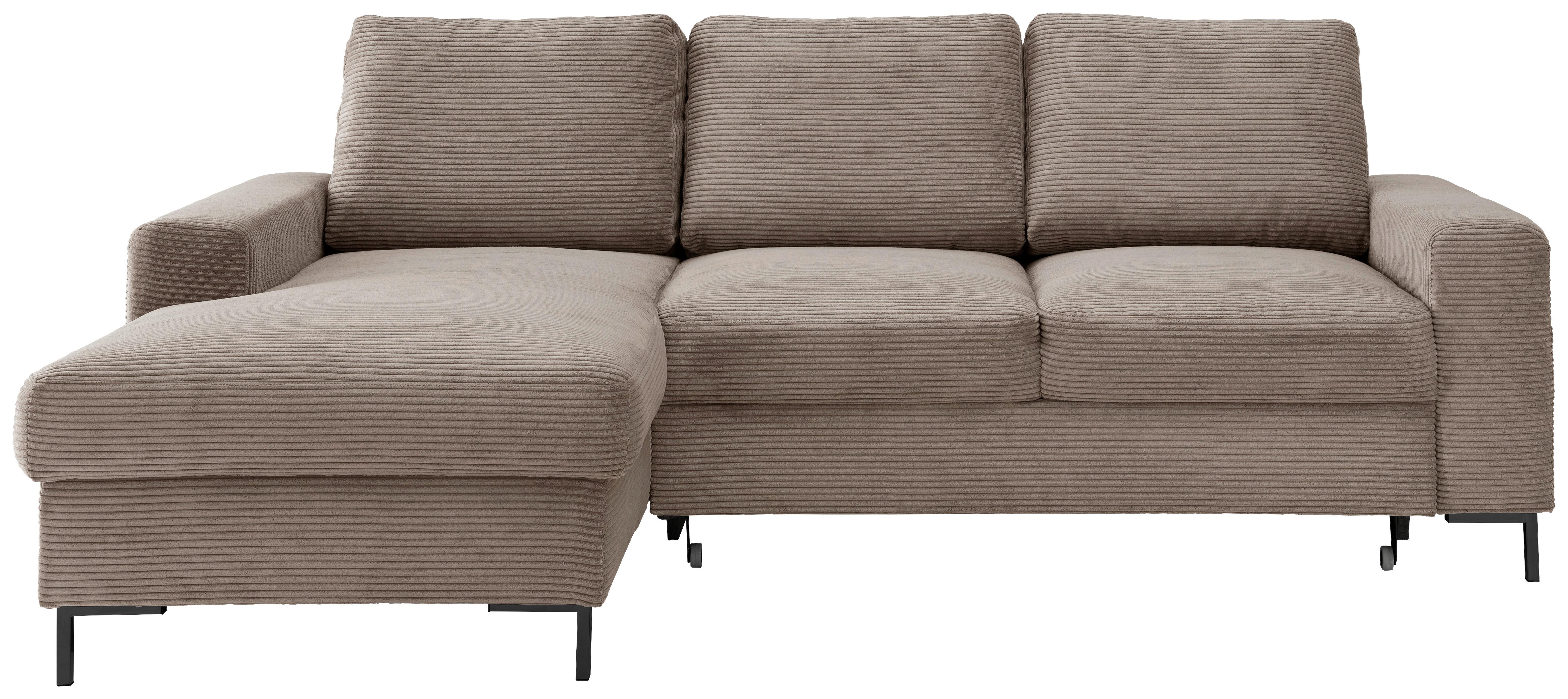 Eckschlafsofa Zona, Graubraun S: 143x237 Cm - Graubraun/Schwarz, KONVENTIONELL, Textil (143/237cm) - Livetastic