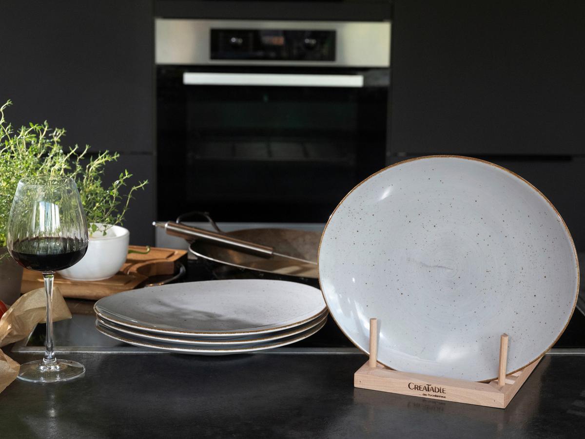 Steakteller Keramik, Hellgrau - Hellgrau, Basics, Keramik - Creatable
