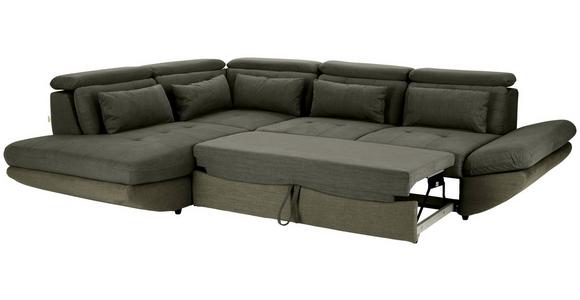 Ecksofa mit Schlaffunktion Park Hell-/Dunkelgrün - Dunkelgrün/Schwarz, MODERN, Textil (233/311cm) - Luca Bessoni