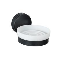 Seifenschale Static Loc Plus Pavia 24897100 - Schwarz/Weiß, MODERN, Metall (10/6,5/12cm) - Wenko