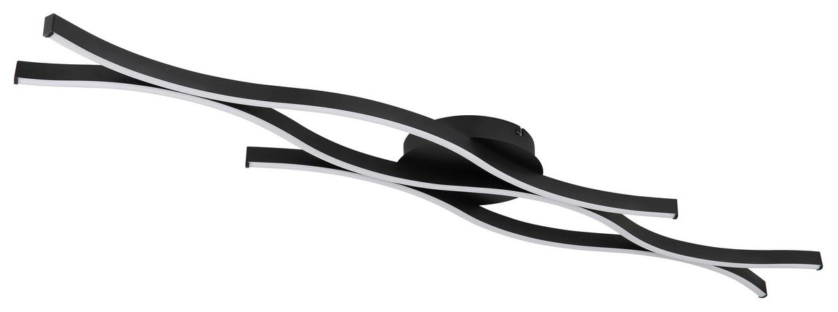 LED-Deckenleuchte Geronimo Schwarz Weiß L: 108 cm - Schwarz/Weiß, Design, Kunststoff/Metall (108/18/6cm) - Globo