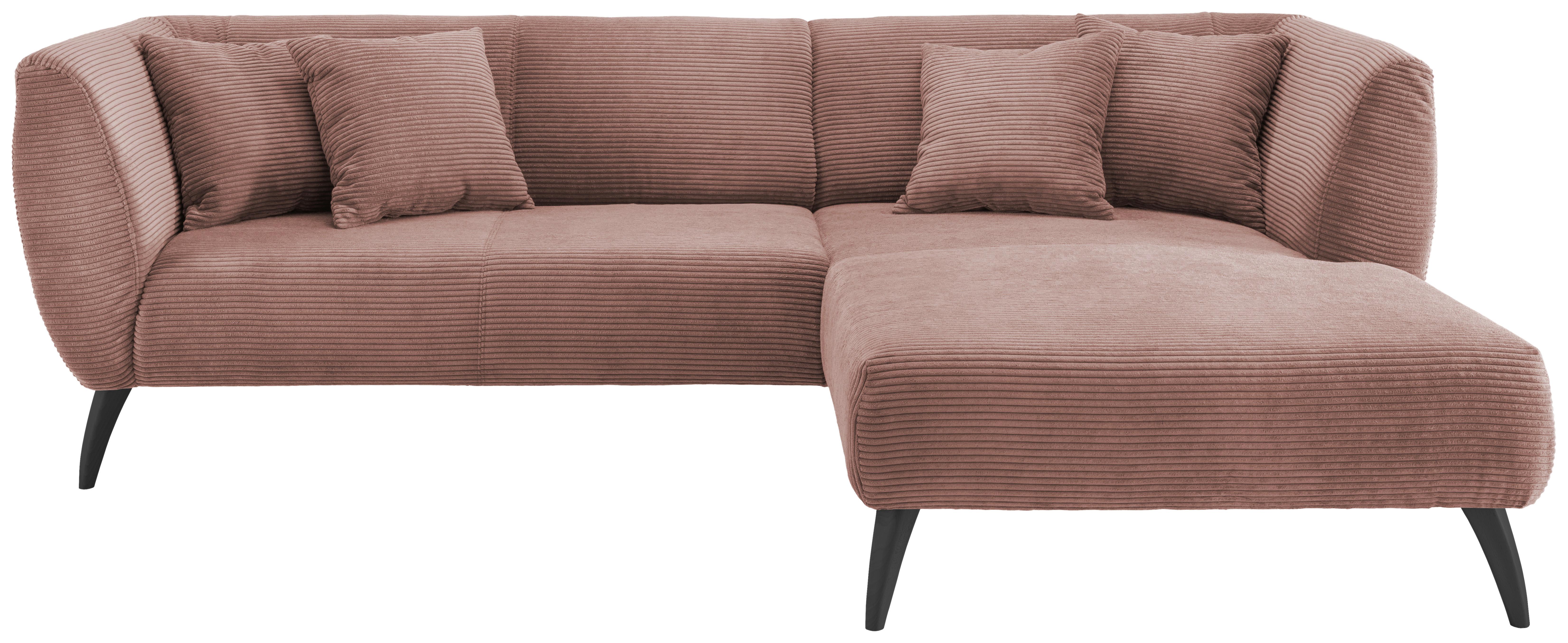 Ecksofa Colori Rosa S: 264/160 cm - Schwarz/Rosa, MODERN, Textil (264/160cm) - MID.YOU
