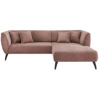 Ecksofa Colori Rosa S: 264/160 cm - Schwarz/Rosa, MODERN, Textil (264/160cm) - MID.YOU