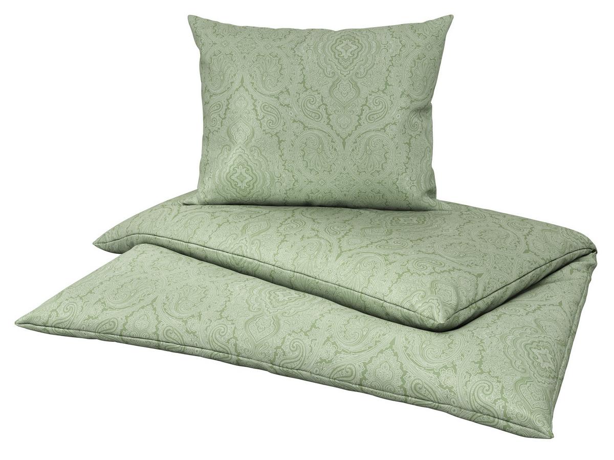 Renforcé-Bettwäsche 140x200 cm Leona Grün Ornamente - Grün, ROMANTIK / LANDHAUS, Textil (140/200cm) - James Wood