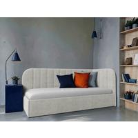 Polsterbett Millow Rechts Beige Lf: 90x200 Cm - Beige/Schwarz, MODERN, Holz/Holzwerkstoff (90/200cm) - MID.YOU
