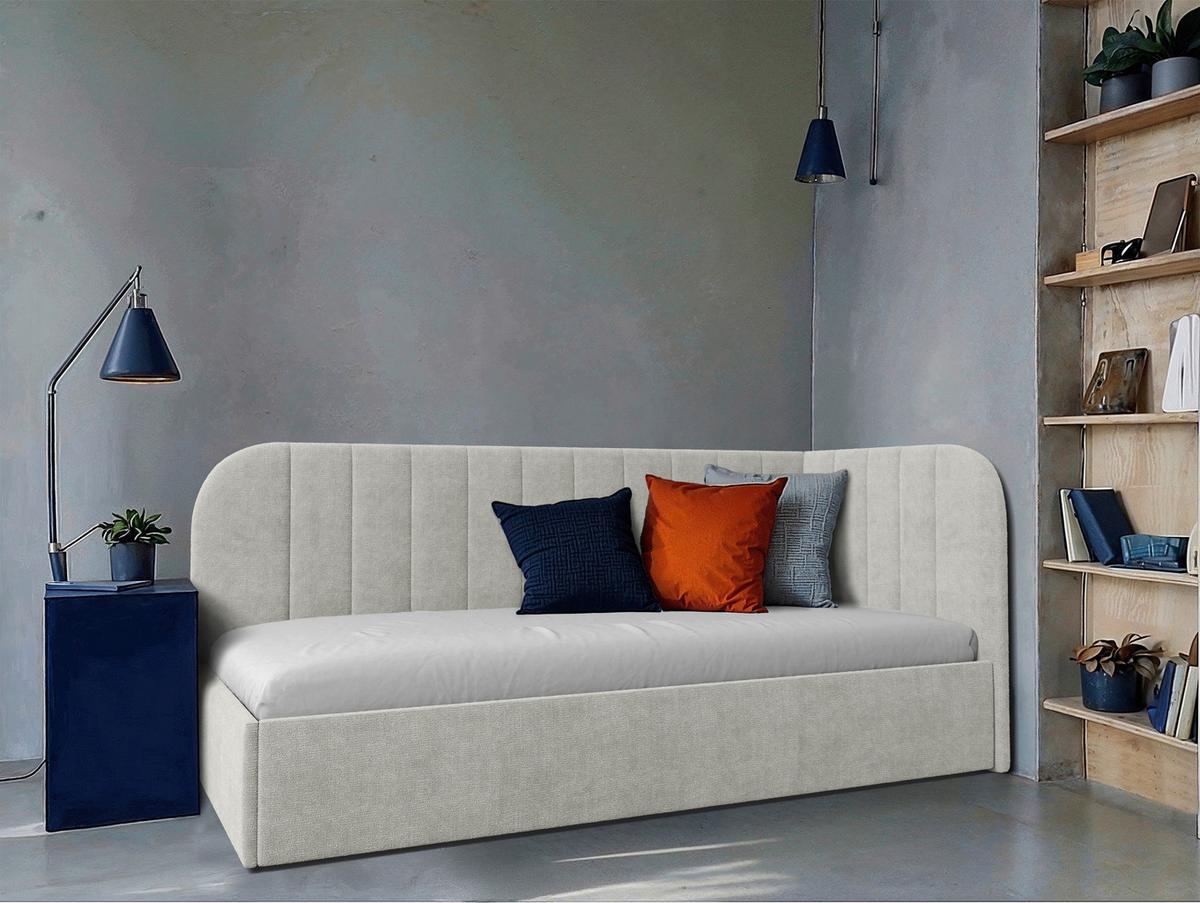 Polsterbett Millow Rechts Beige Lf: 90x200 Cm - Beige/Schwarz, MODERN, Holz/Holzwerkstoff (90/200cm) - MID.YOU