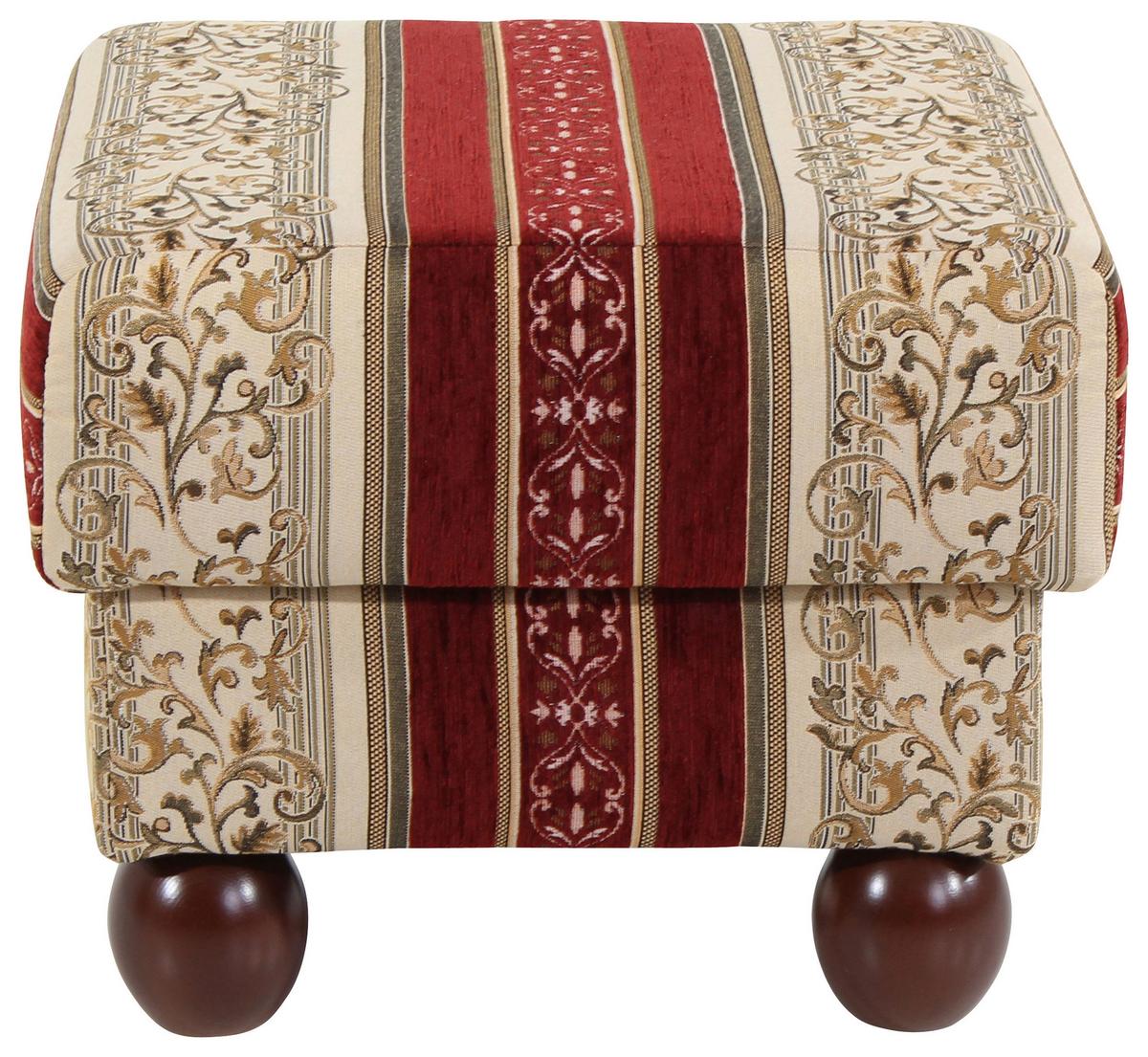 Polsterhocker Monarch Rot H: 48 cm - Rot, KONVENTIONELL, Textil (54/48/54cm) - Max Winzer