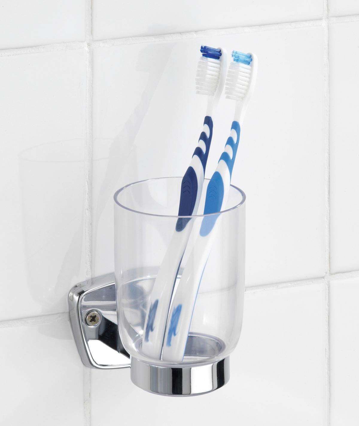 Zahnputzbecher Basic 17897100 - Transparent, KONVENTIONELL, Kunststoff/Metall (8/13/9cm)