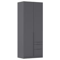 Drehtürenschrank Alabama Grau Metallic B: 91 Cm - Grau, MODERN, Holzwerkstoff (91/229/54cm) - Rauch Möbel