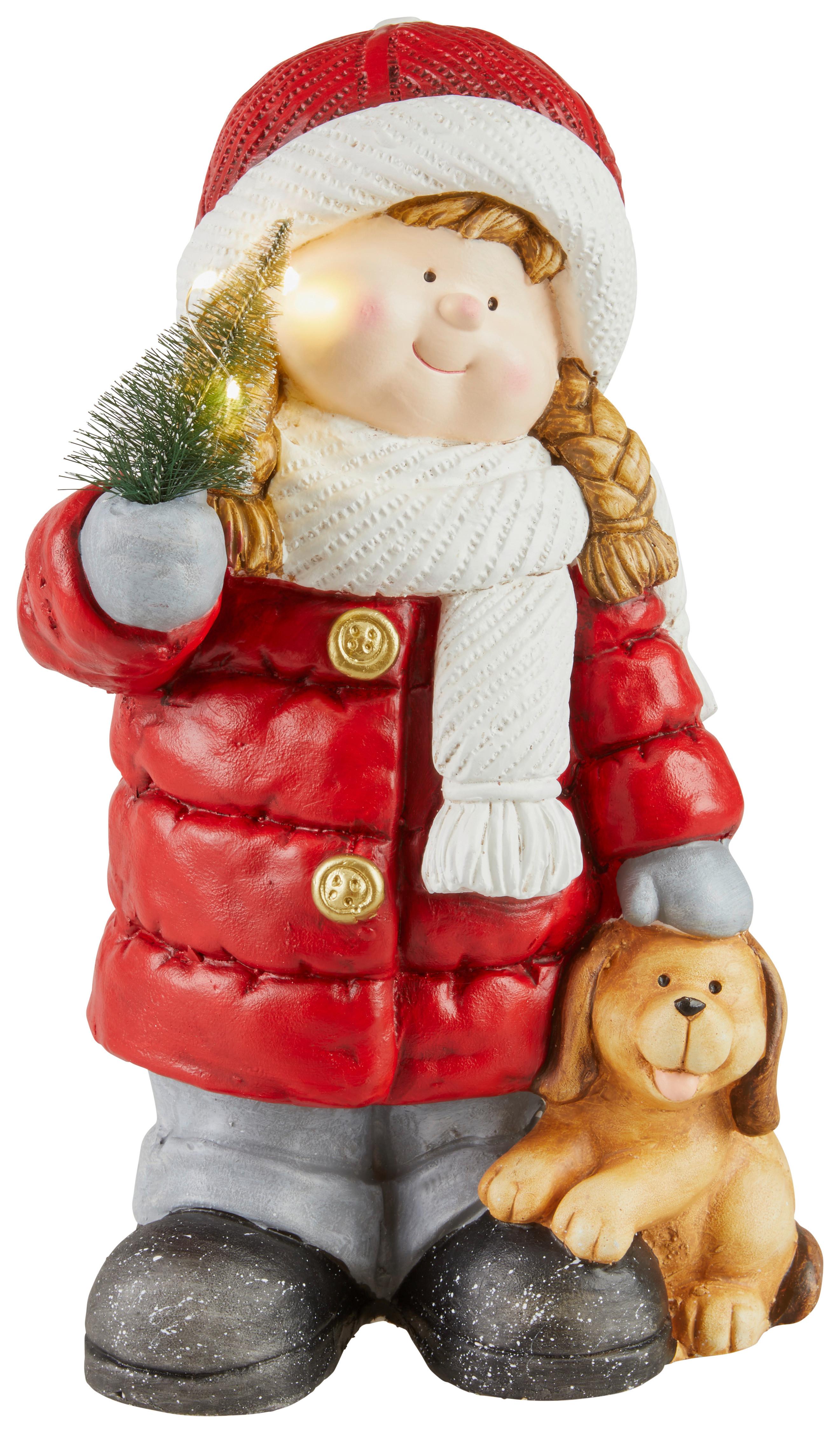 Gyerek Díszfigura Eliana - piros/fehér, Konventionell, kő/fém - Luca Bessoni