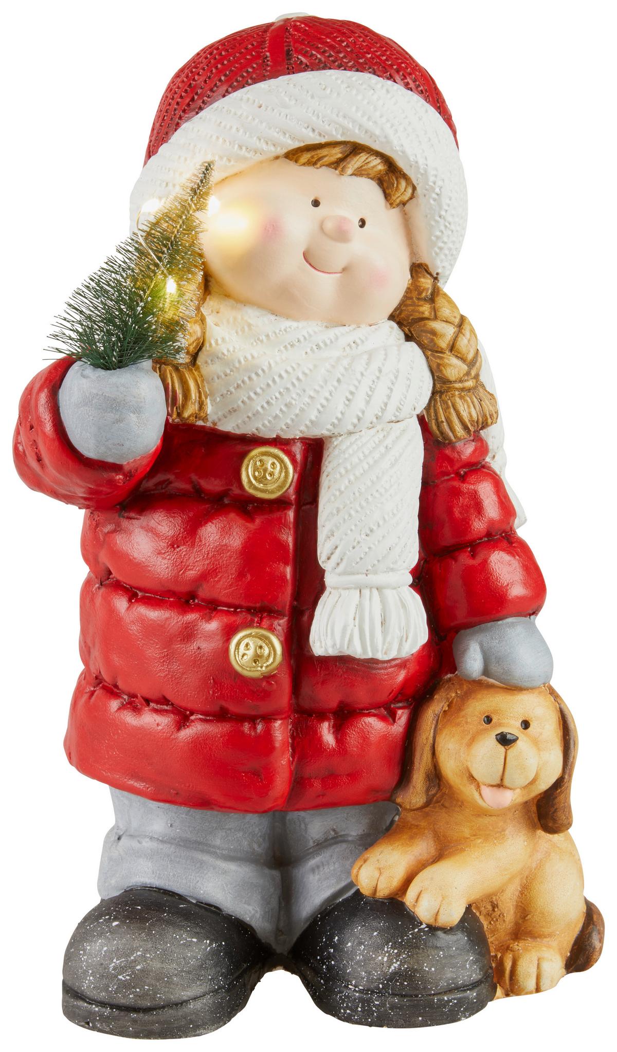 Gyerek Díszfigura Eliana - piros/fehér, Konventionell, kő/fém - Luca Bessoni