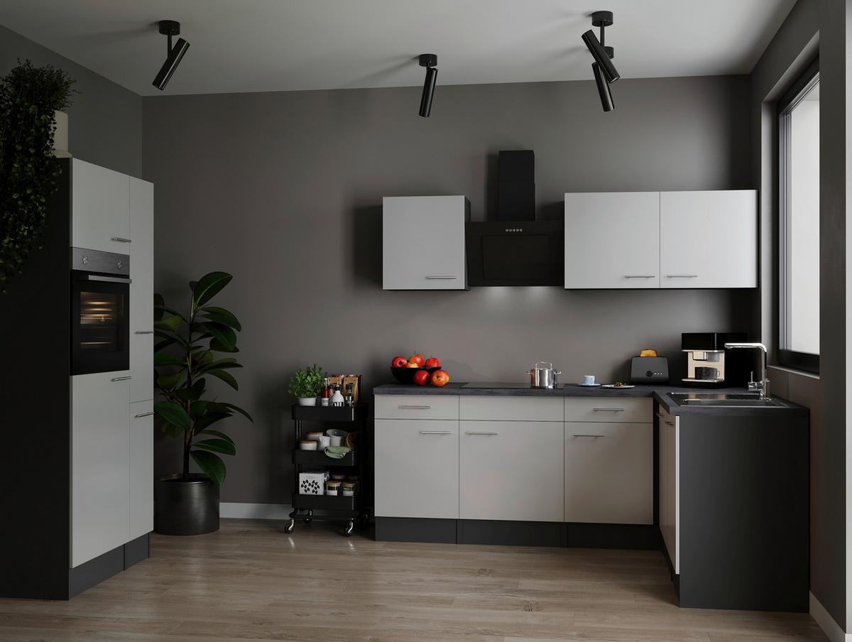 Eckküche Oliver Grau, Weiß S: 310x172cm - Weiß/Grau, Design, Holzwerkstoff (310/172cm) - Respekta